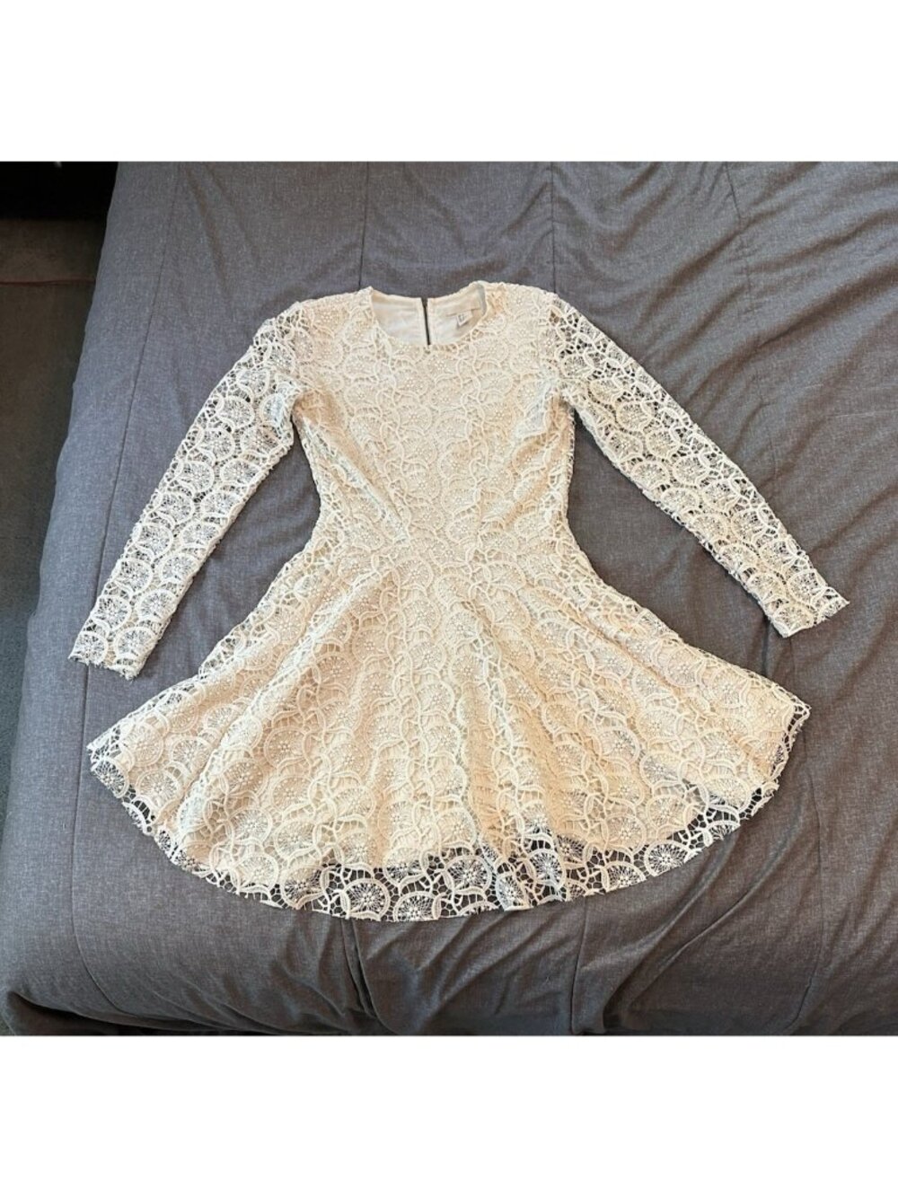 Crochet Lace H & M White Womens Dress 6 Bridal Wedding‎ Skater Romantic Guipure